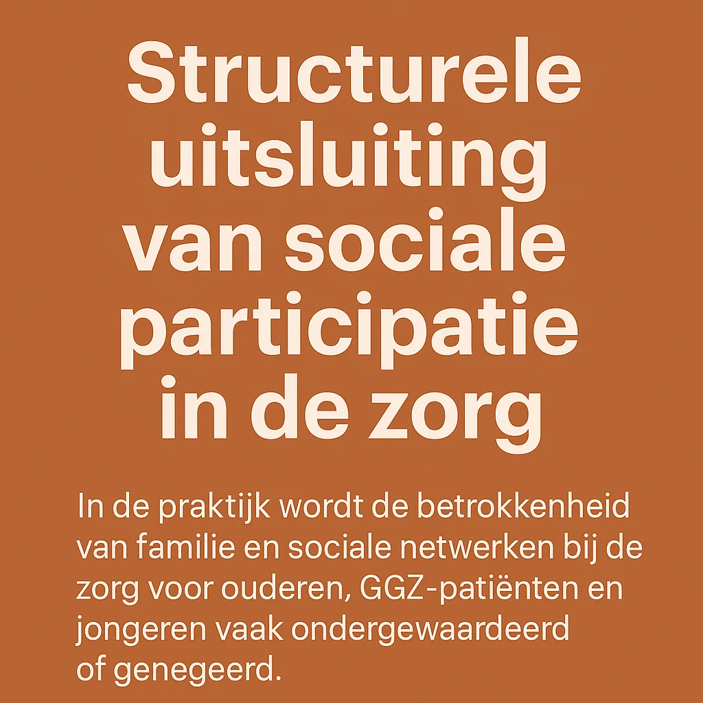 Grafisch ontwerp met tekst over structurele uitsluiting in de zorg