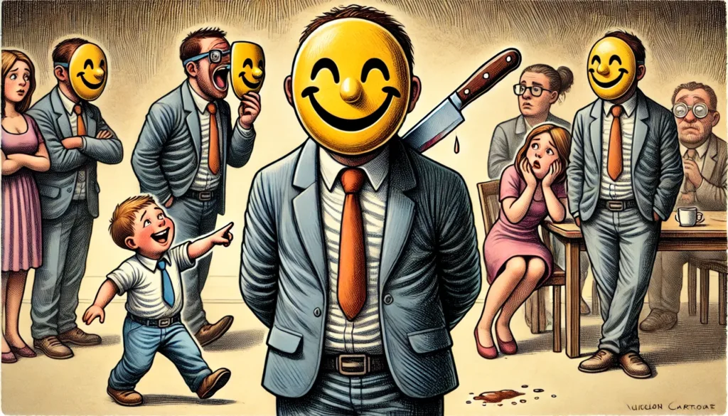 Psychopaat met masker en verborgen mes