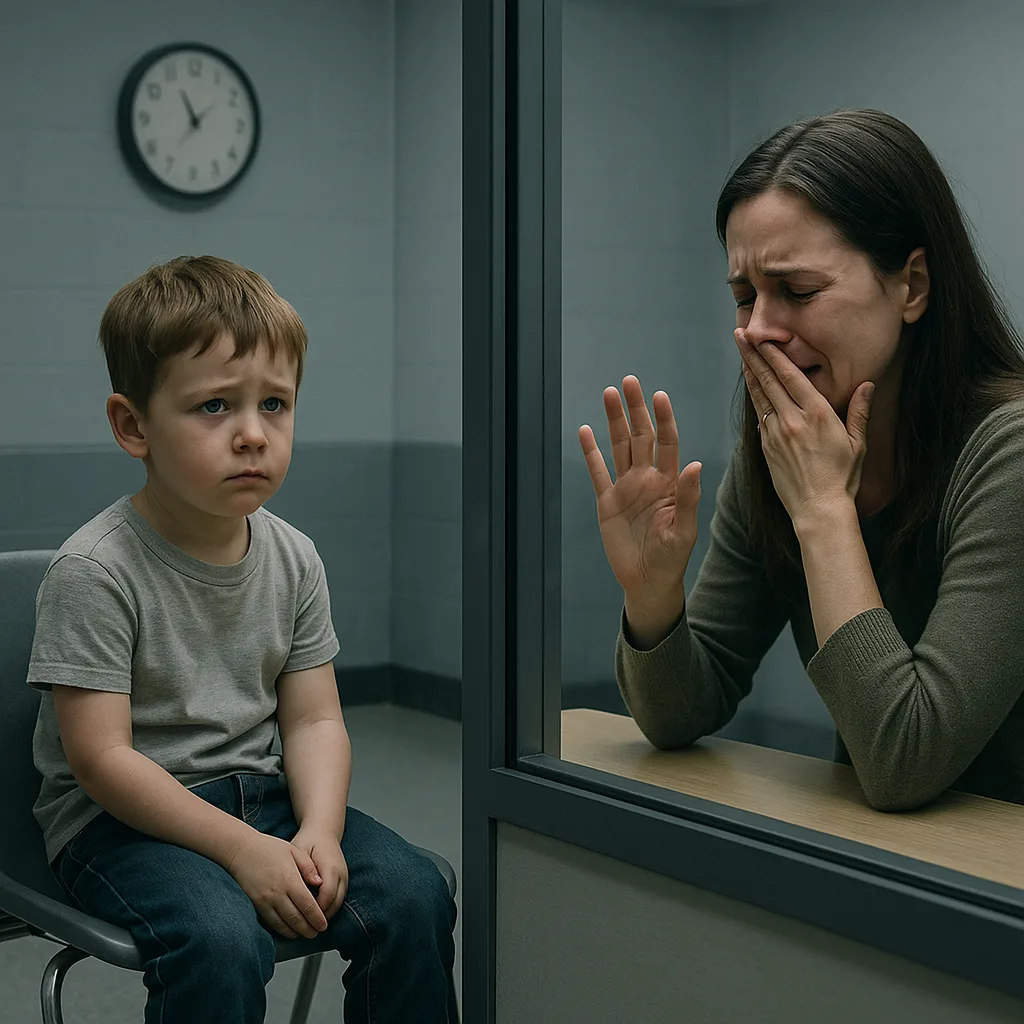 Kind en ouder gescheiden tijdens begeleide omgang