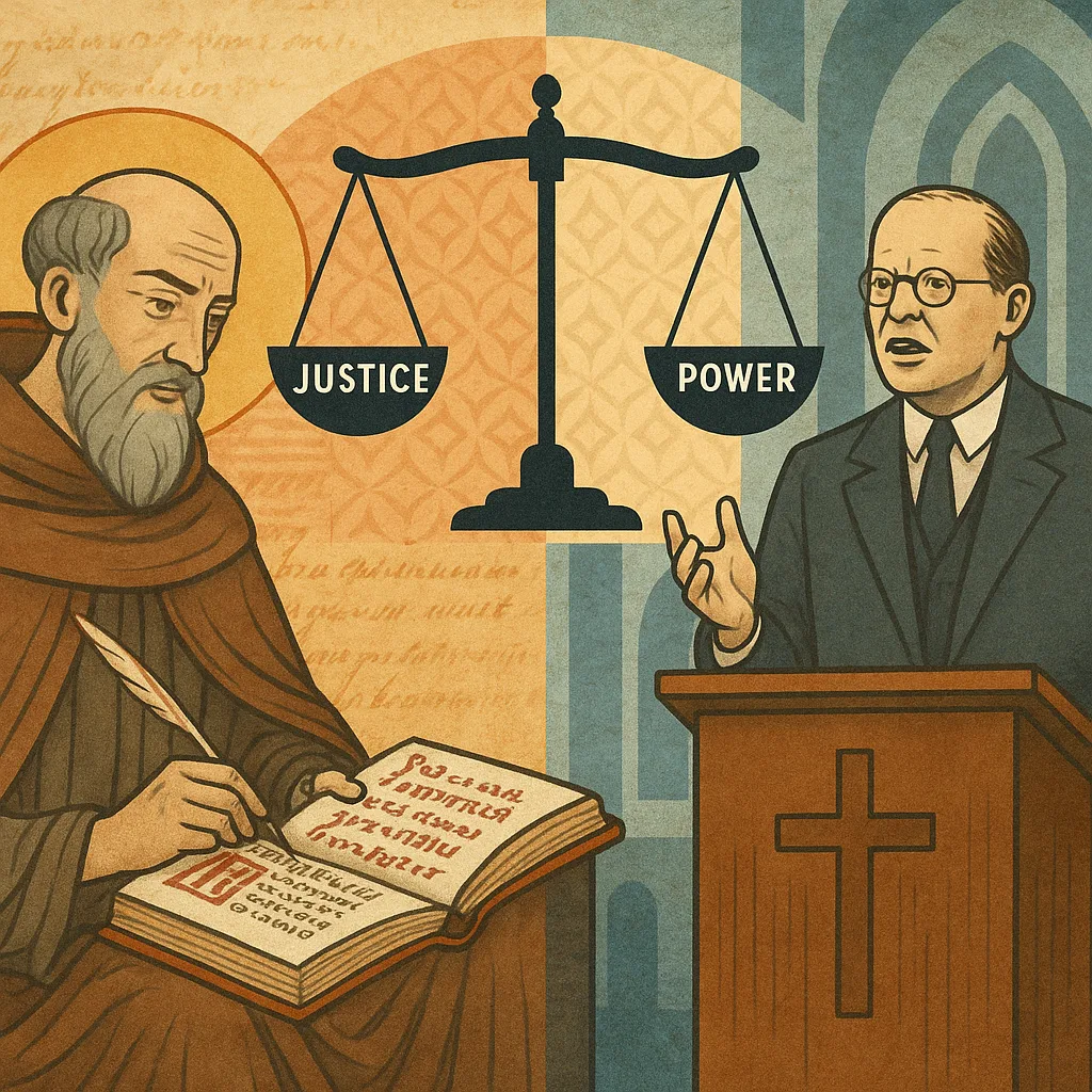 Augustinus en Bonhoeffer als stemmen voor gerechtigheid in kerk en samenleving.