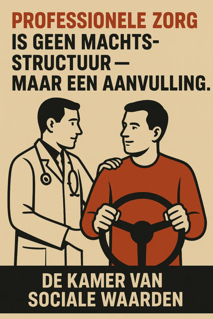 Arts naast burger die stuur vasthoudt.