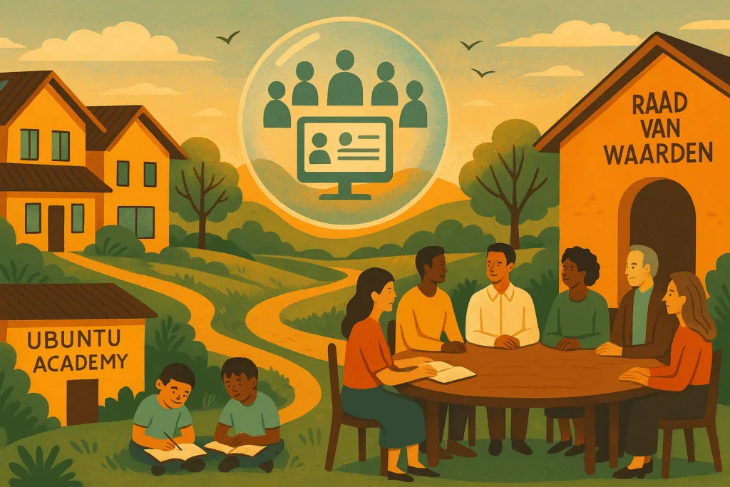 Duurzame gemeenschap met Ubuntu Academy en participatieplatform.
