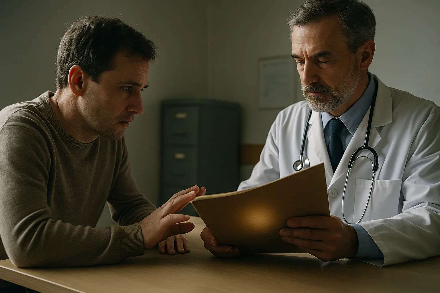 Patiënt probeert in zijn eigen dossier te kijken terwijl arts informatie achterhoudt