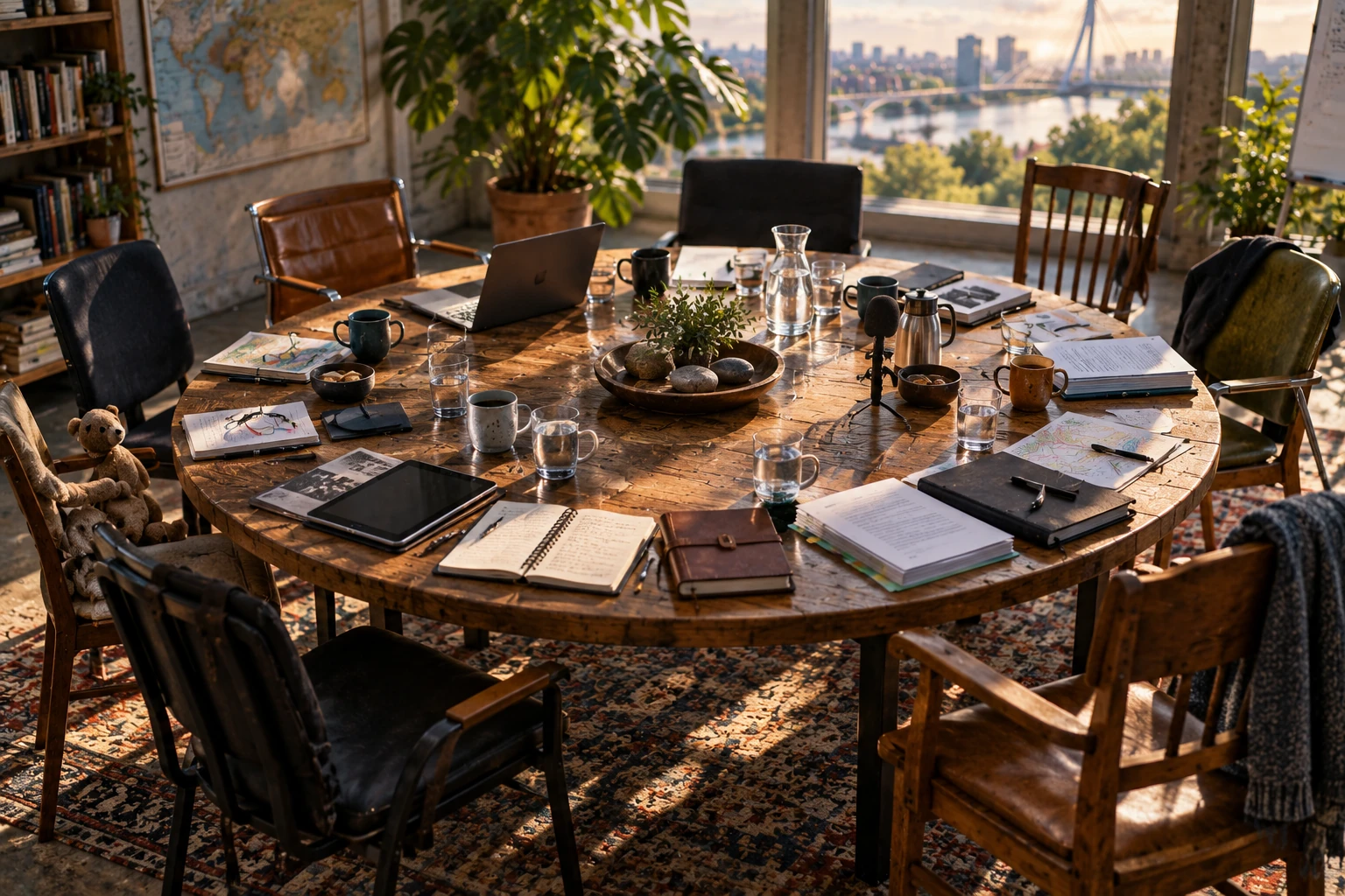 Lege ronde tafel